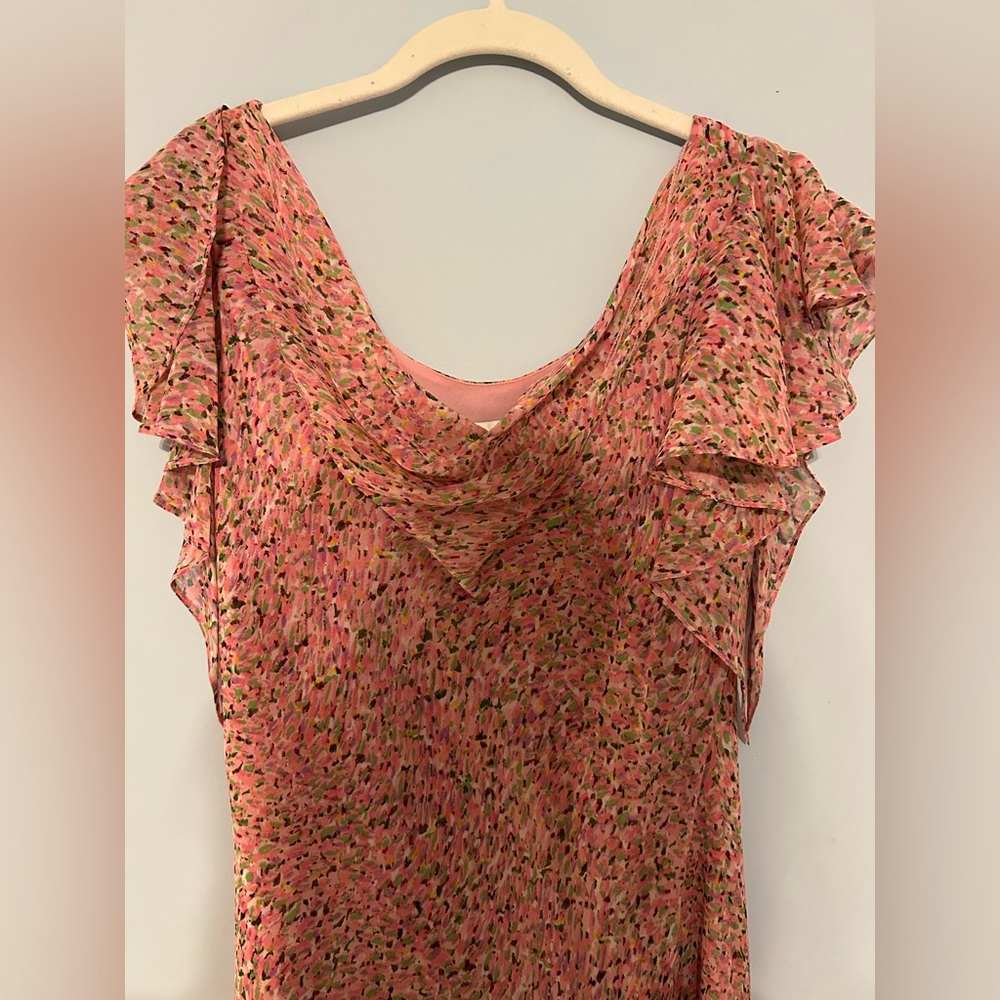 Vintage Coldwater Creek 100% silk pink floral dress